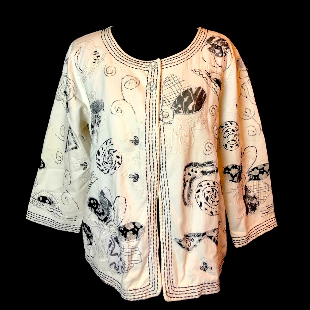 Choices Black & White Blazer/Jacket Medium